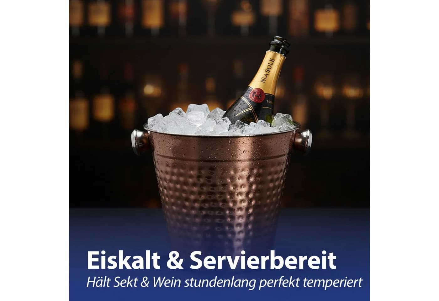 CEPEWA Wein- und Sektkühler Kupfer Hammerschlag Edelstahl - Bild 4