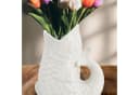 CEPEWA Dekovase Vase Fisch 'Blubb' 15x17x9cm Dolomit weiß Blumenvase Tischvase Bild 3