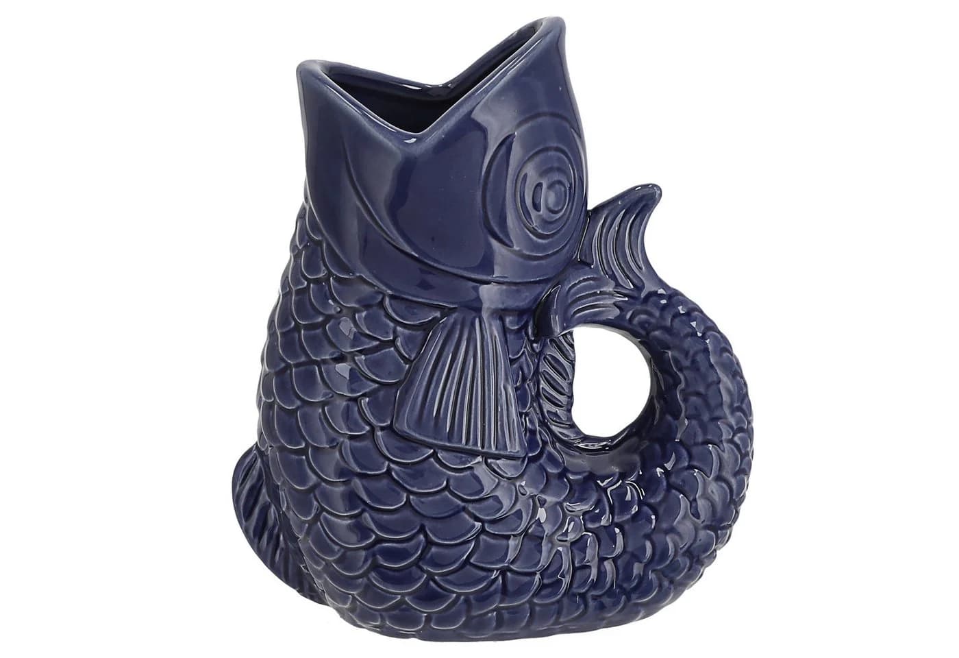 CEPEWA Dekovase Vase Fisch 'Blubb' 15x17x9cm Dolomit Dunkelblau - Bild 2