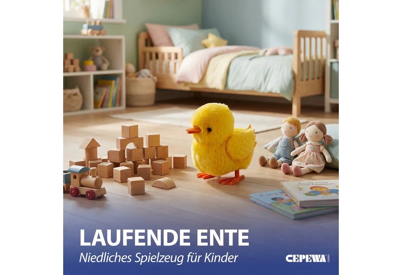 CEPEWA Laufende Ente 'Nelly' mit Sound in Gelb/Orange - Bild 3