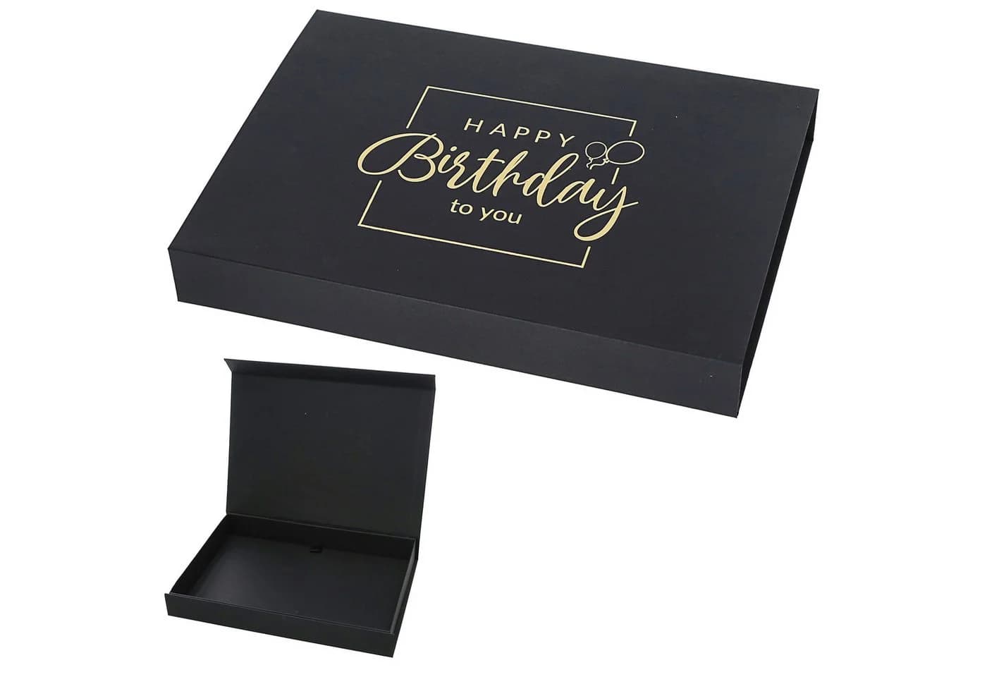 CEPEWA Geschenkbox Schwarz Gold Magnetverschluss Happy Birthday - Bild 2
