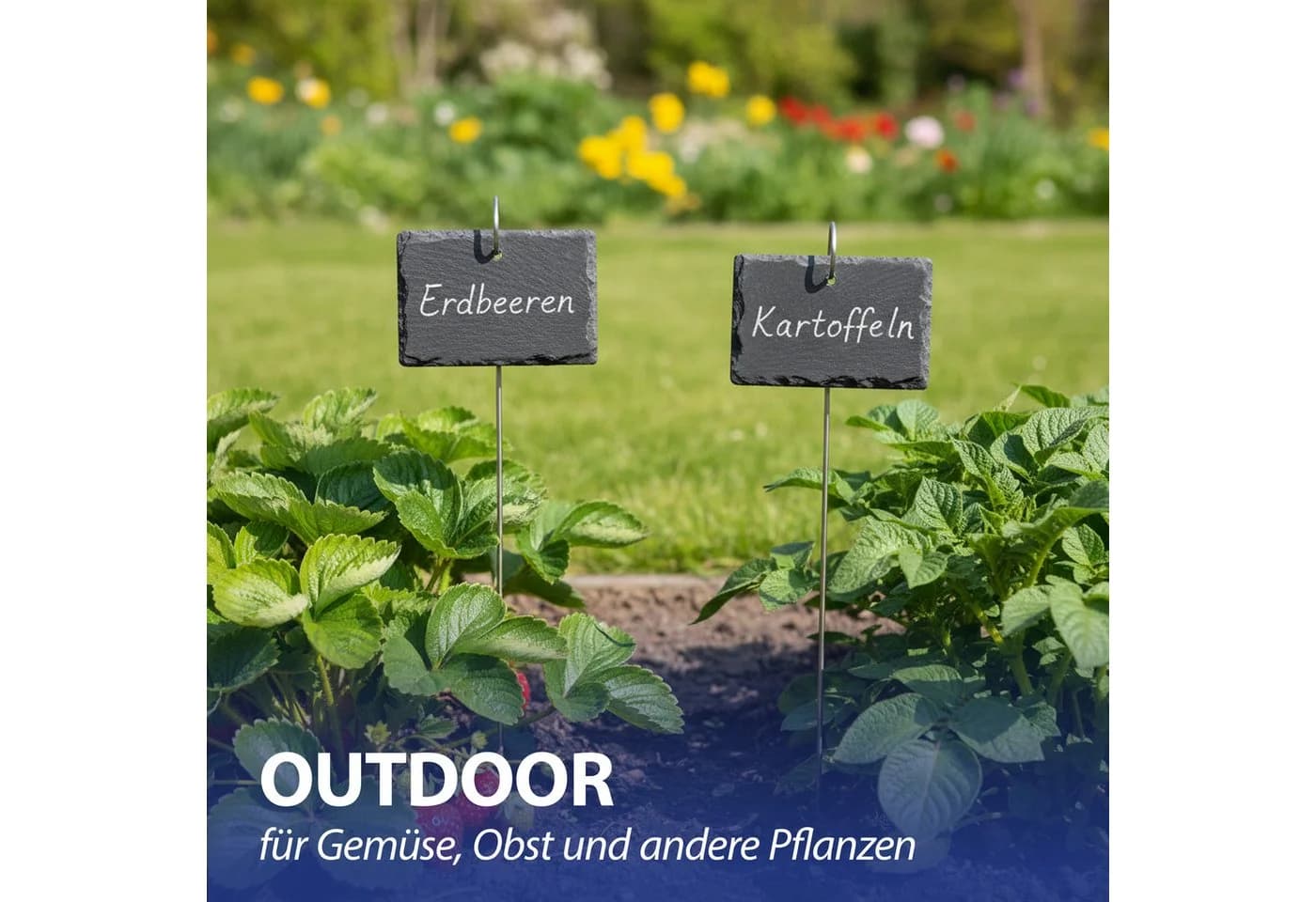 CEPEWA 12er Set Gartenstecker Edelstahl Schiefer - Bild 4