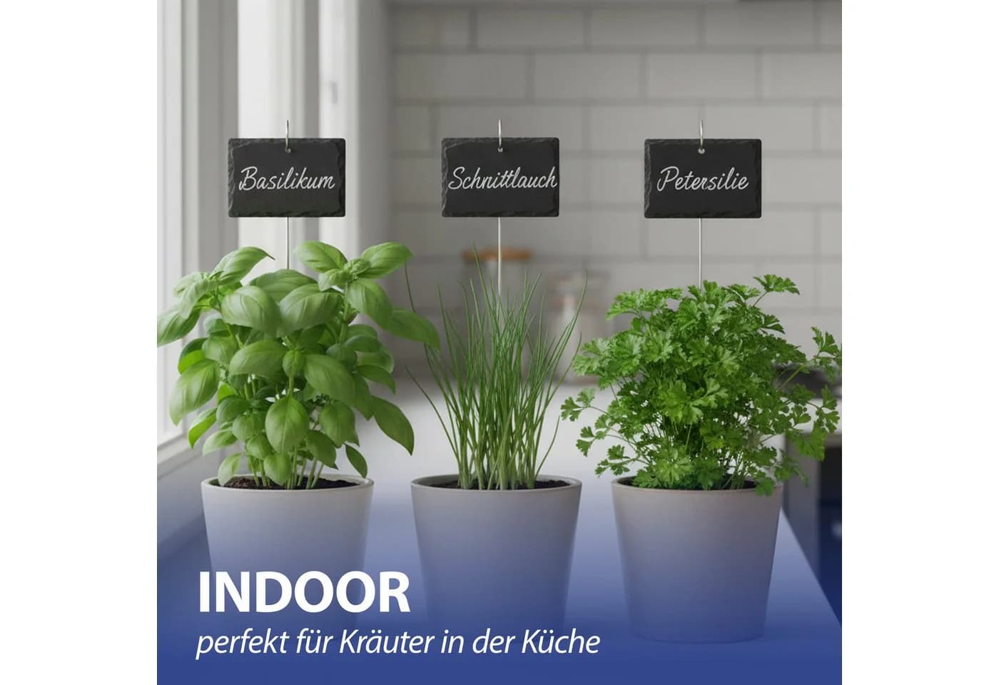 CEPEWA 12er Set Gartenstecker Edelstahl Schiefer - Bild 5