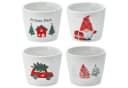 CEPEWA Eierbecher 4er Set Porzellan Weihnachtsdesign Bild 5