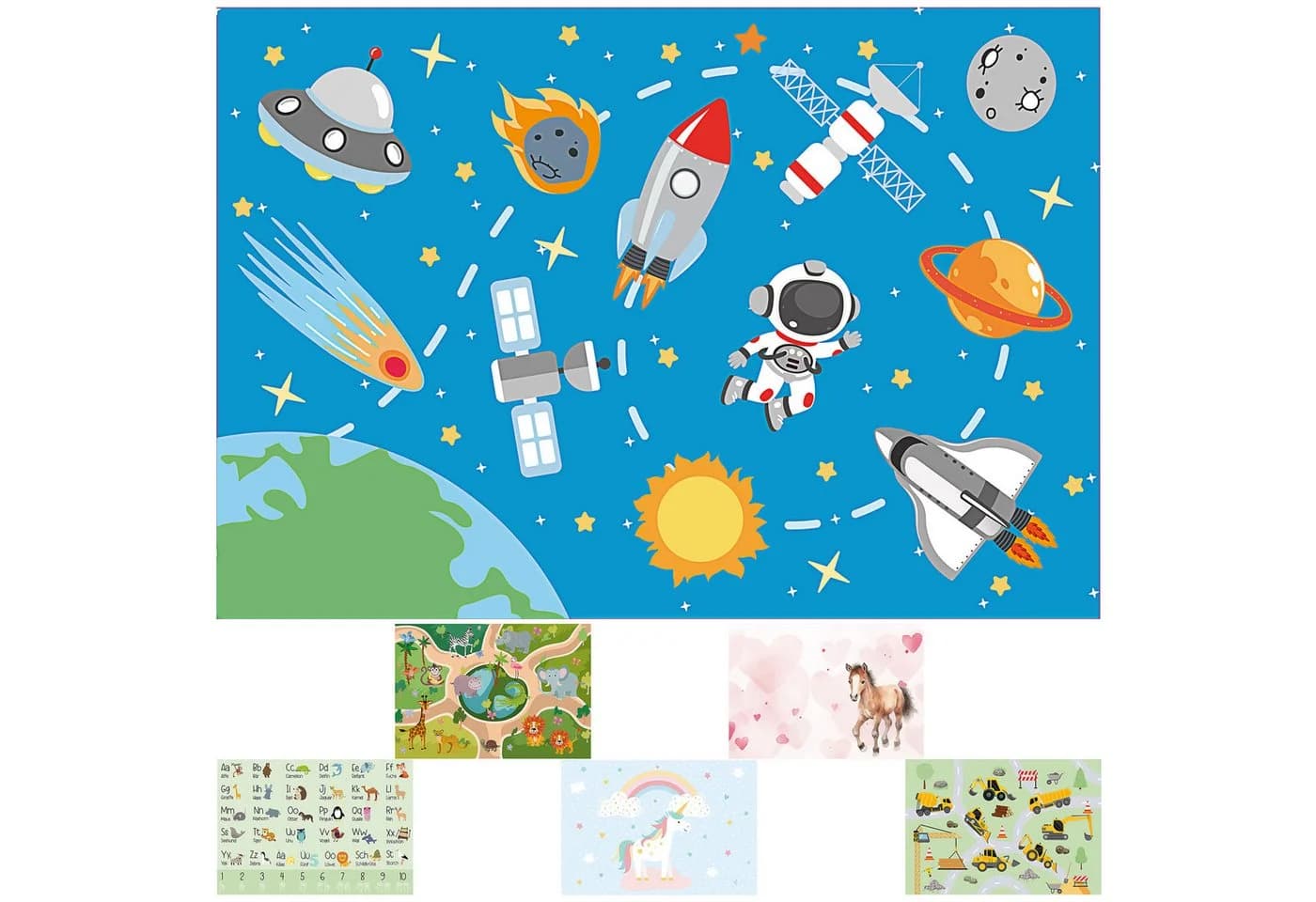 CEPEWA Schreibtischunterlage 6er Set bunt Kunststoff Kindermotive - Bild 2