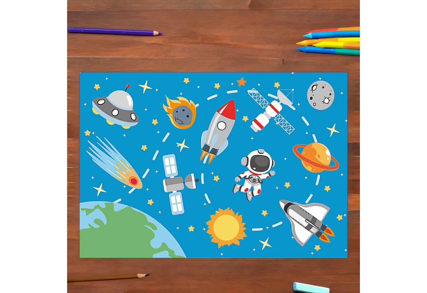 CEPEWA Schreibtischunterlage 6er Set bunt Kunststoff Kindermotive - Bild 3