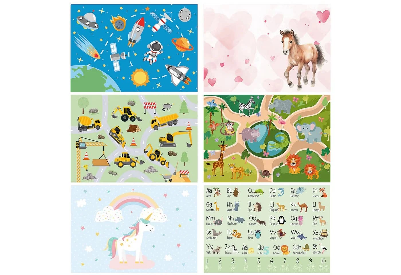 CEPEWA Schreibtischunterlage 6er Set bunt Kunststoff Kindermotive - Bild 5