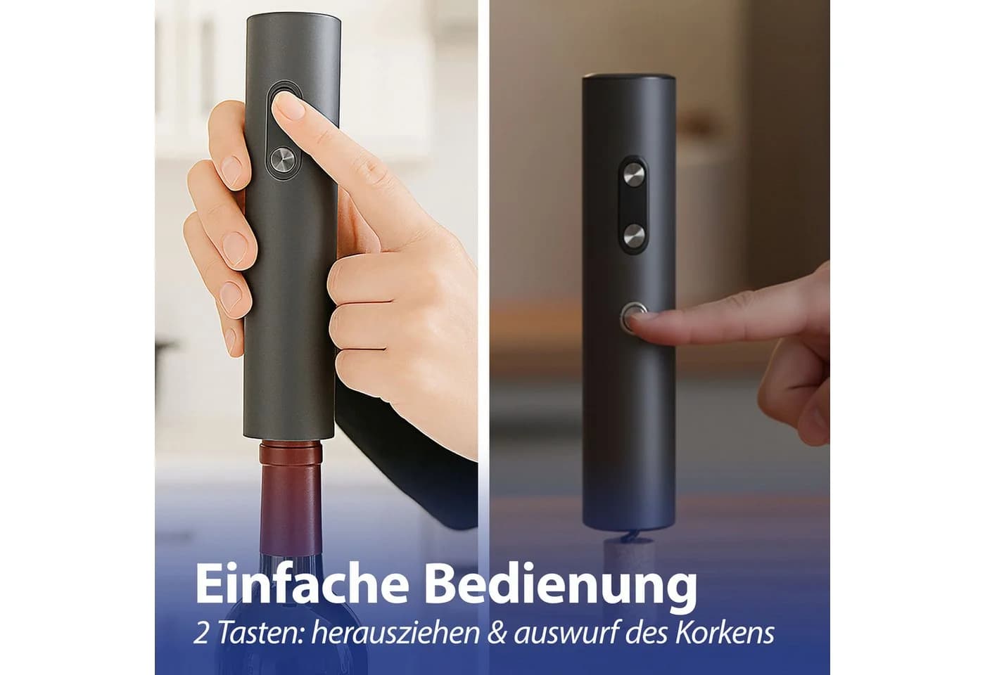 CEPEWA Elektrischer Weinflaschenöffner Schwarz Kunststoff - Bild 4