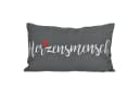 CEPEWA Dekokissen Herzensmensch 40x25cm grau mit Reißverschluss Bild 2