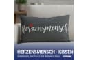 CEPEWA Dekokissen Herzensmensch 40x25cm grau mit Reißverschluss Bild 3