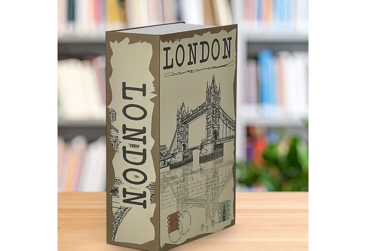 CEPEWA Buchtresor London 11,5x18x5,5cm Beige Grau Metall - Bild 3
