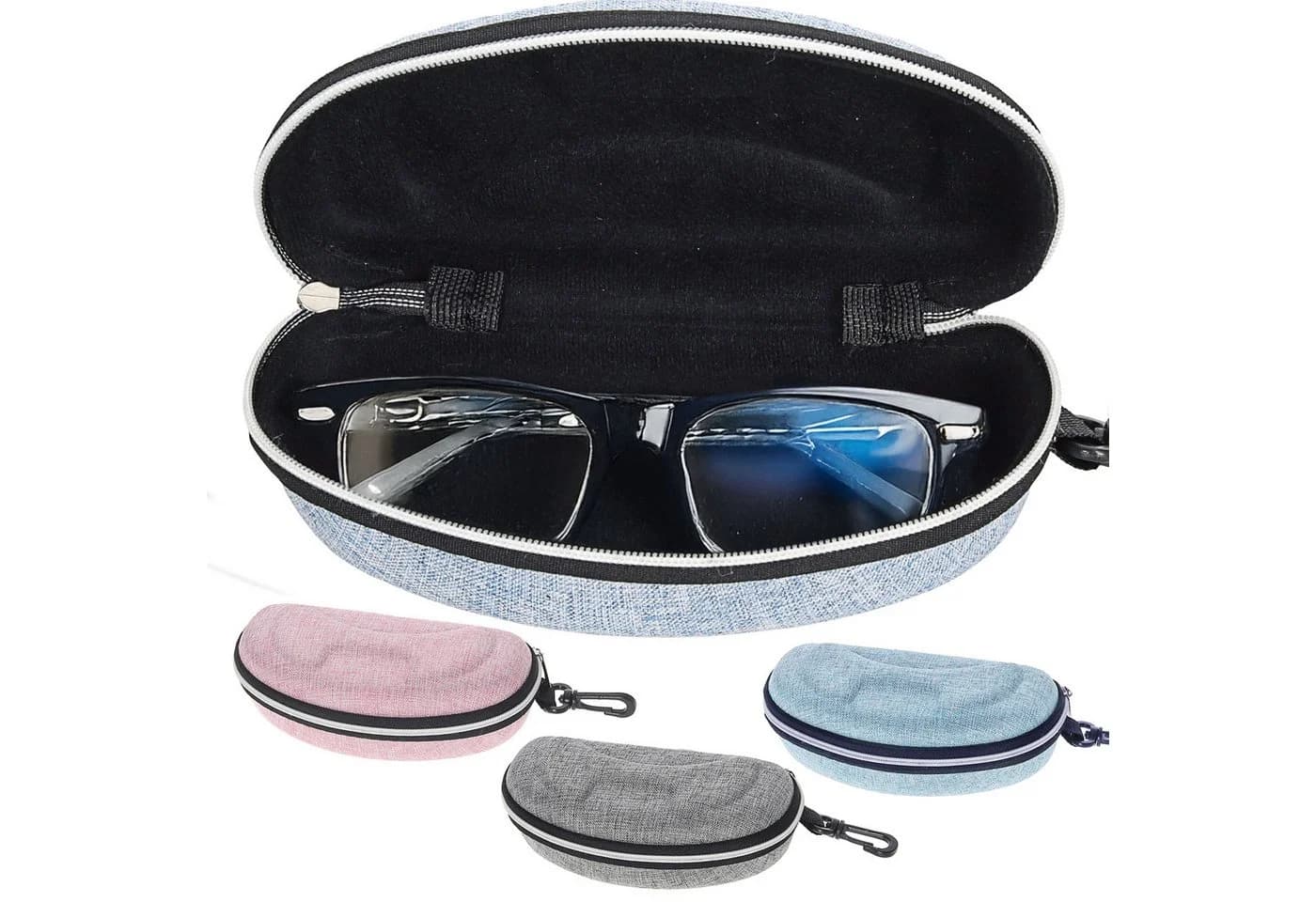 CEPEWA Brillenetui 3er Set Leinenoptik PVC - Bild 2