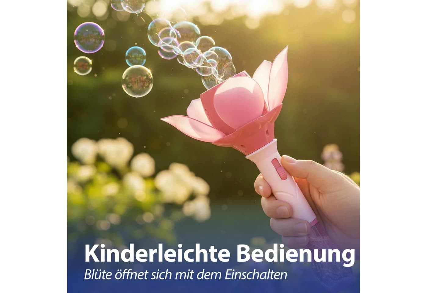 CEPEWA Seifenblasenstab Lotusblume pink elektrisch - Bild 4