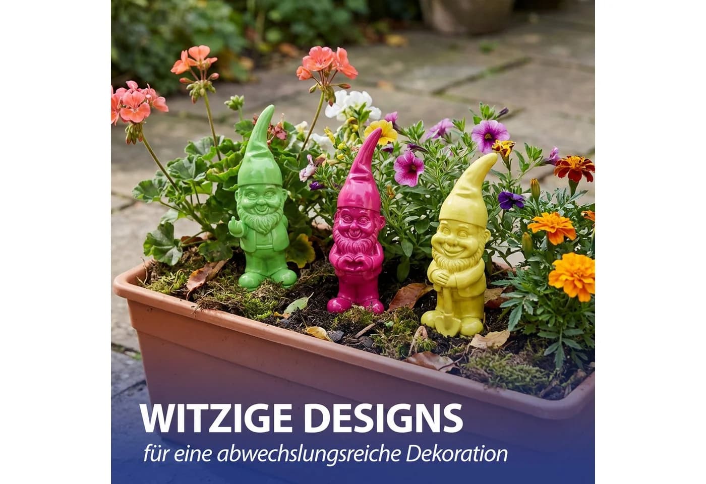 CEPEWA Gartenzwerg 6er Set Polyresin Bunt - Bild 5