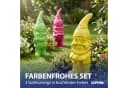 CEPEWA Gartenzwerg 3er Set XL Polyresin Bunt Bild 3