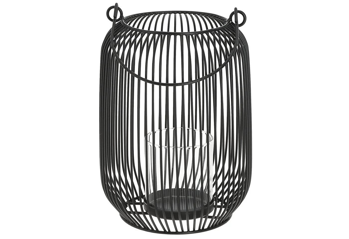 CEPEWA Kerzenlaterne Oval Schwarz Eisen Henkel - Bild 2
