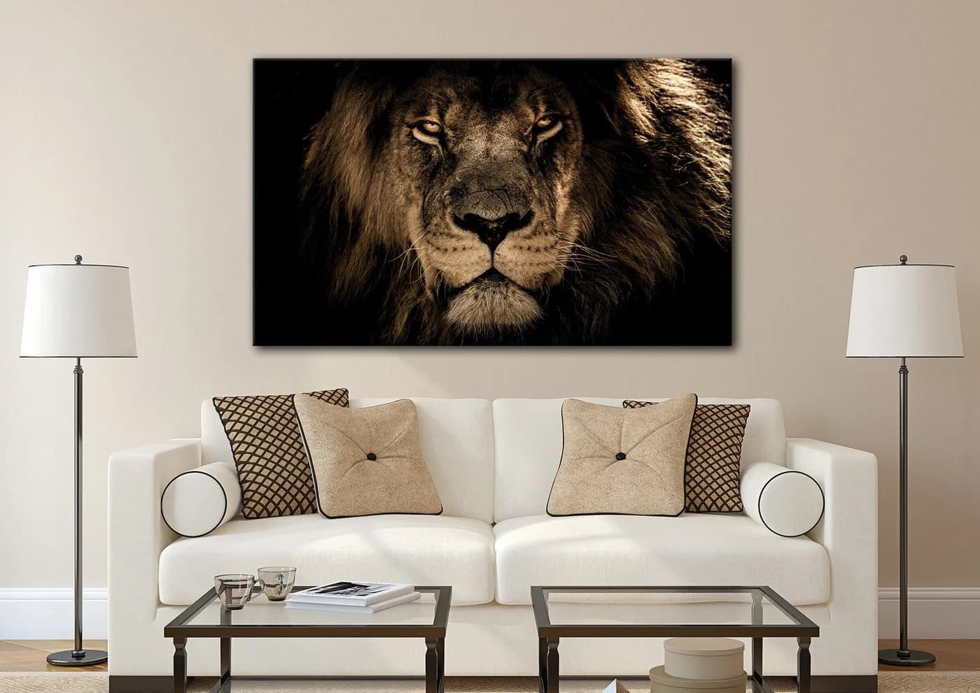 BÖNNINGHOFF Leinwandbild Löwe Braun 150x90cm MDF - Bild 3