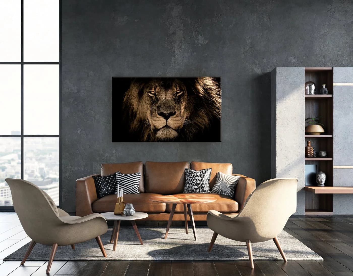 BÖNNINGHOFF Leinwandbild Löwe Braun 150x90cm MDF - Bild 4
