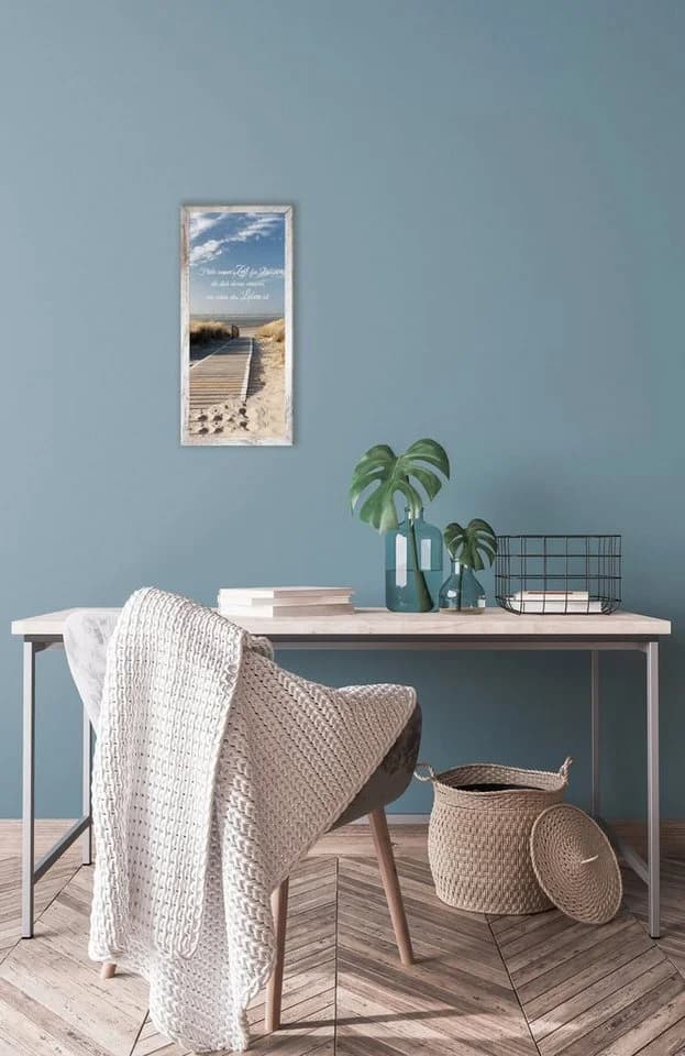 BÖNNINGHOFF Bild mit Rahmen Strand-Spruch Vintage Braun
