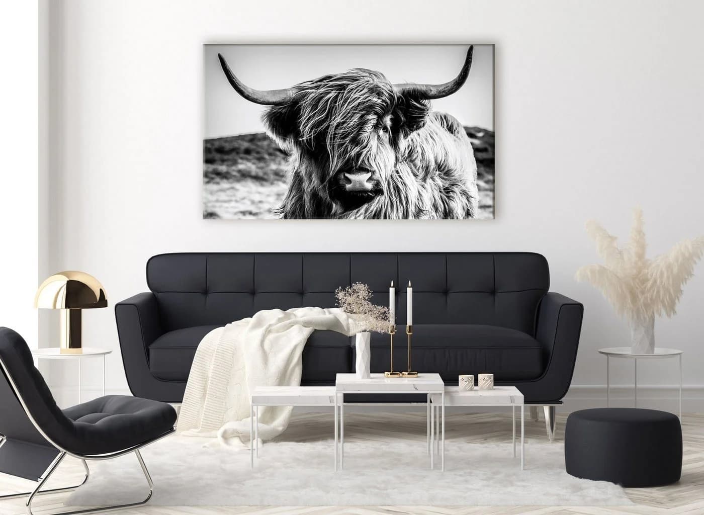 Bönninghoff Leinwandbild Hochlandrind Grau 150x90cm