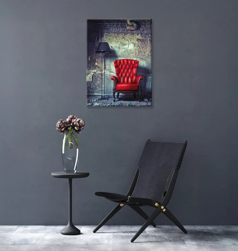 Bönninghoff Leinwandbild Roter Sessel Keilrahmen Deko - Bild 4