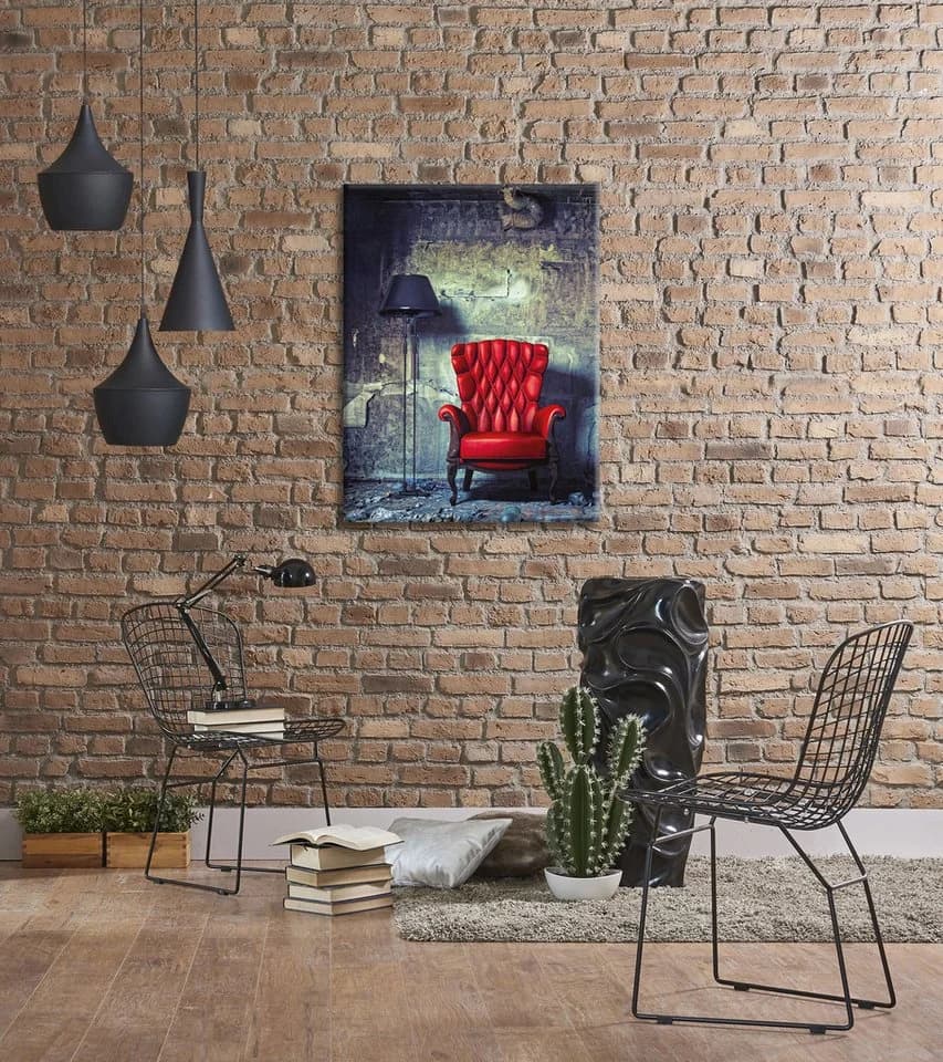 Bönninghoff Leinwandbild Roter Sessel Keilrahmen Deko - Bild 5