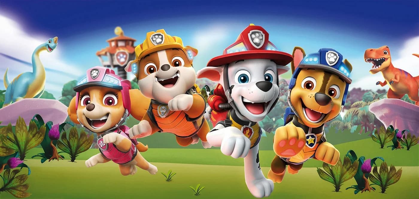 Bönninghoff Leinwandbild Paw Patrol Cartoon Comic Dinosaurier Hunde Bunt
