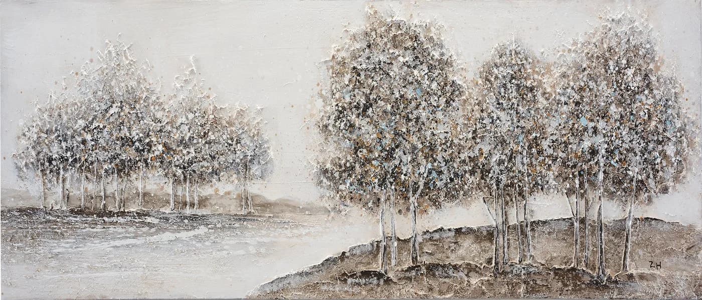 BÖNNINGHOFF Ölgemälde Weiß 140x60 cm Canvas