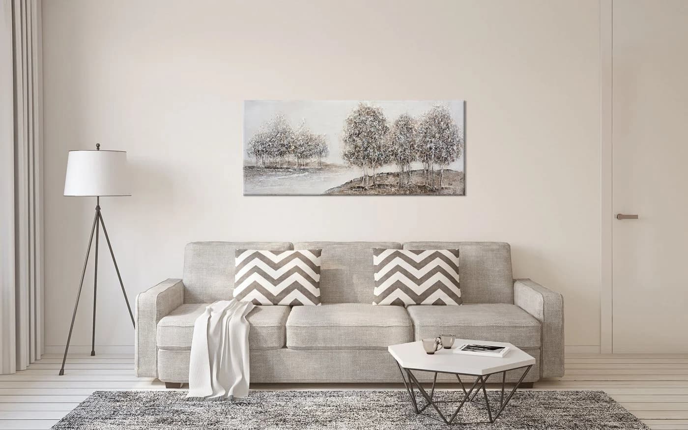 BÖNNINGHOFF Ölgemälde Weiß 140x60 cm Canvas - Bild 2