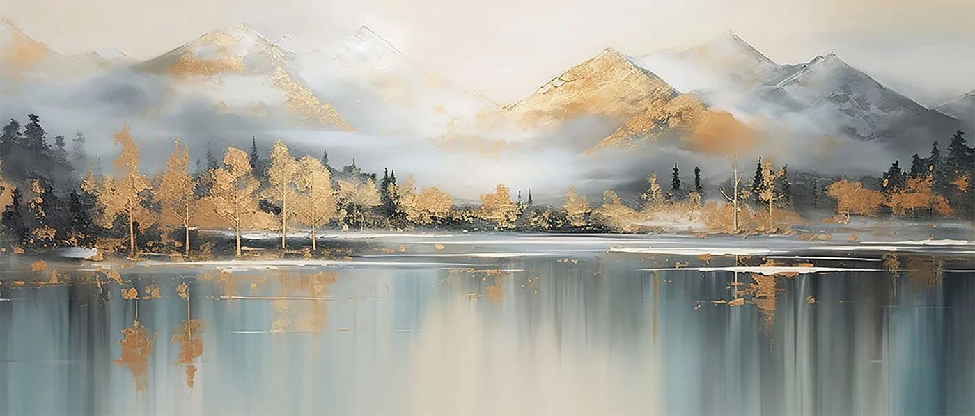 Bönninghoff Leinwandbild Abstrakt Berge Landschaft Natur See Seebilder Waldbilder - Bild 2