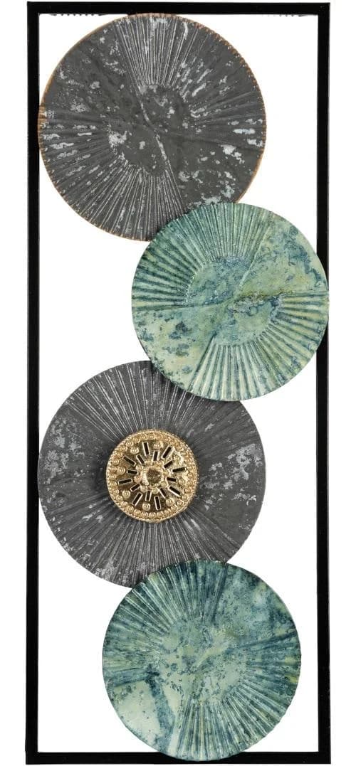 BÖNNINGHOFF Metallbild Abstrakt Ornamente Türkis Schwarz Modern