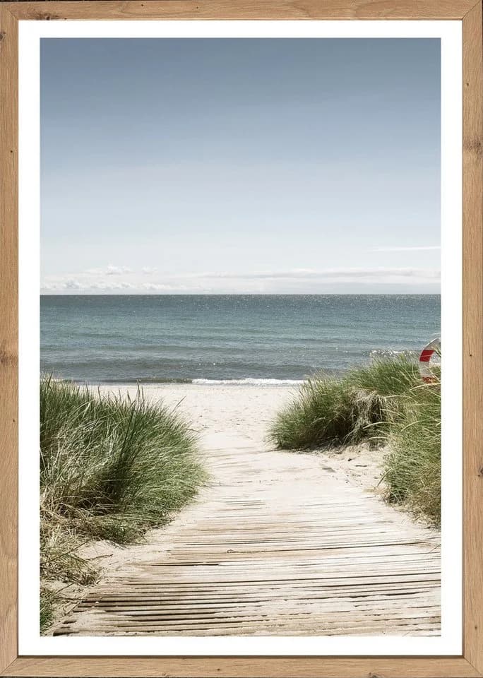 Bönninghoff Bild mit Rahmen Düne Gräser Küste Landschaft Meer Natur Strand