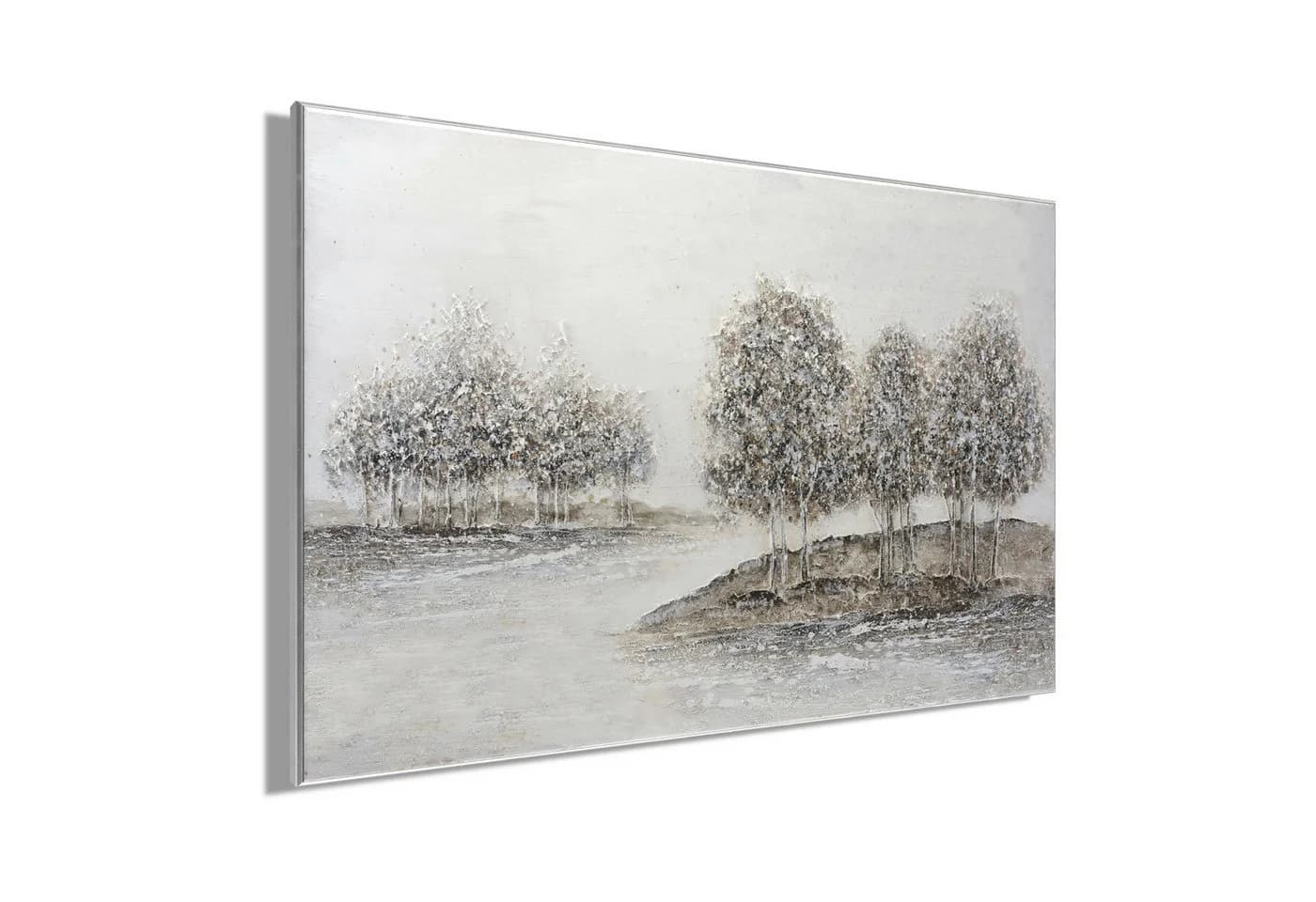 BÖNNINGHOFF Ölgemälde gerahmt Silber Acryl Leinwand 120x80 cm - Bild 3