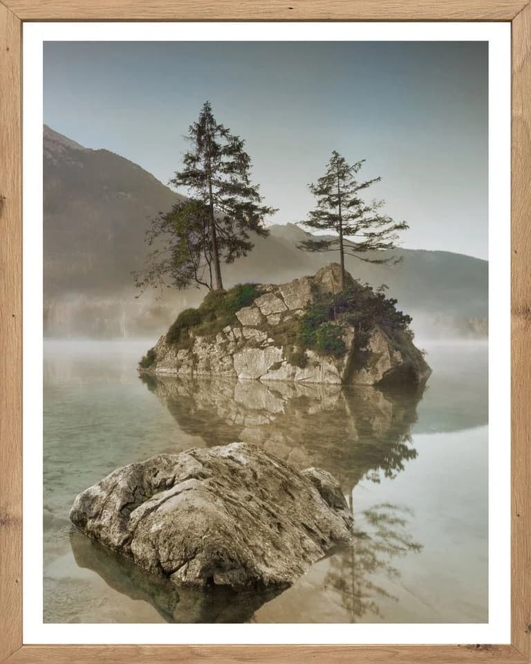 Bönninghoff Bild mit Rahmen, Bäume, Felsen, Landschaft, Natur, See, Seebilder - Bild 2