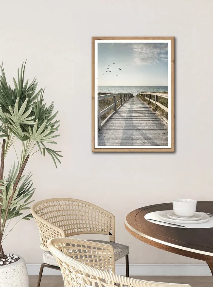 Bönninghoff Gerahmtes Wandbild Steg zum Meer 50x70 cm Maritim