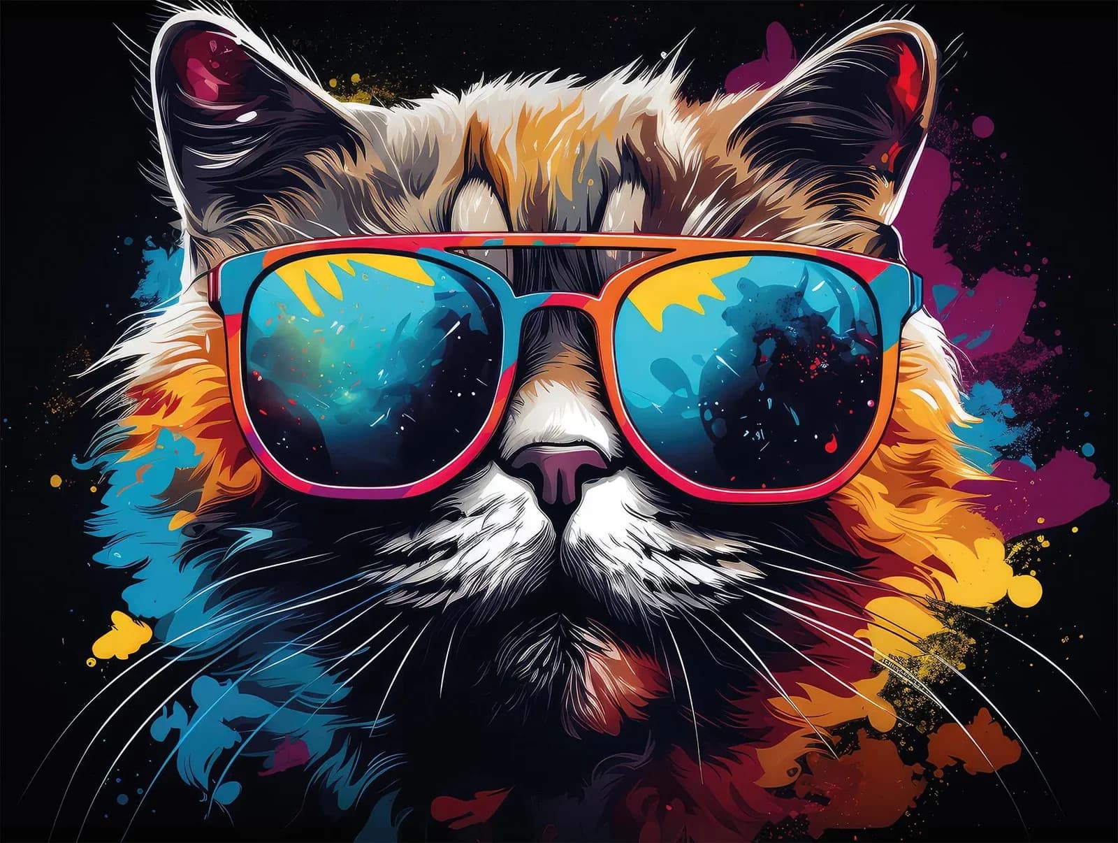 BÖNNINGHOFF Leinwandbild Cool Cat Modern Pop-Art Deko