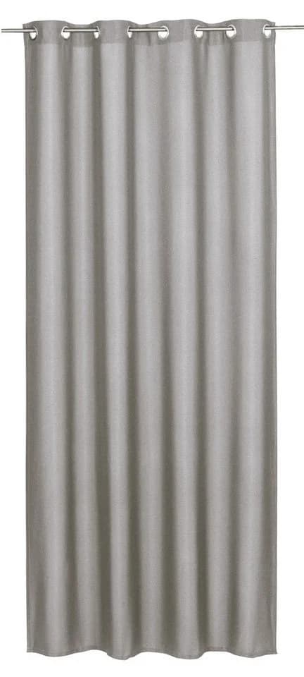 ELBERSDRUCKE Vorhang Ösenschal Lino Dunkelbeige Blickdicht 255x140cm Uni Vorhang mit Ösen - Bild 2