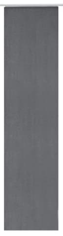 ELBERSDRUCKE Schiebegardine blickdicht Grau Leinenoptik Klettband Bild 2
