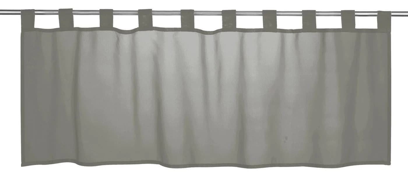ELBERSDRUCKE Scheibengardine Bistrogardine Basic Uni grau transparent 48x140 cm - Bild 2