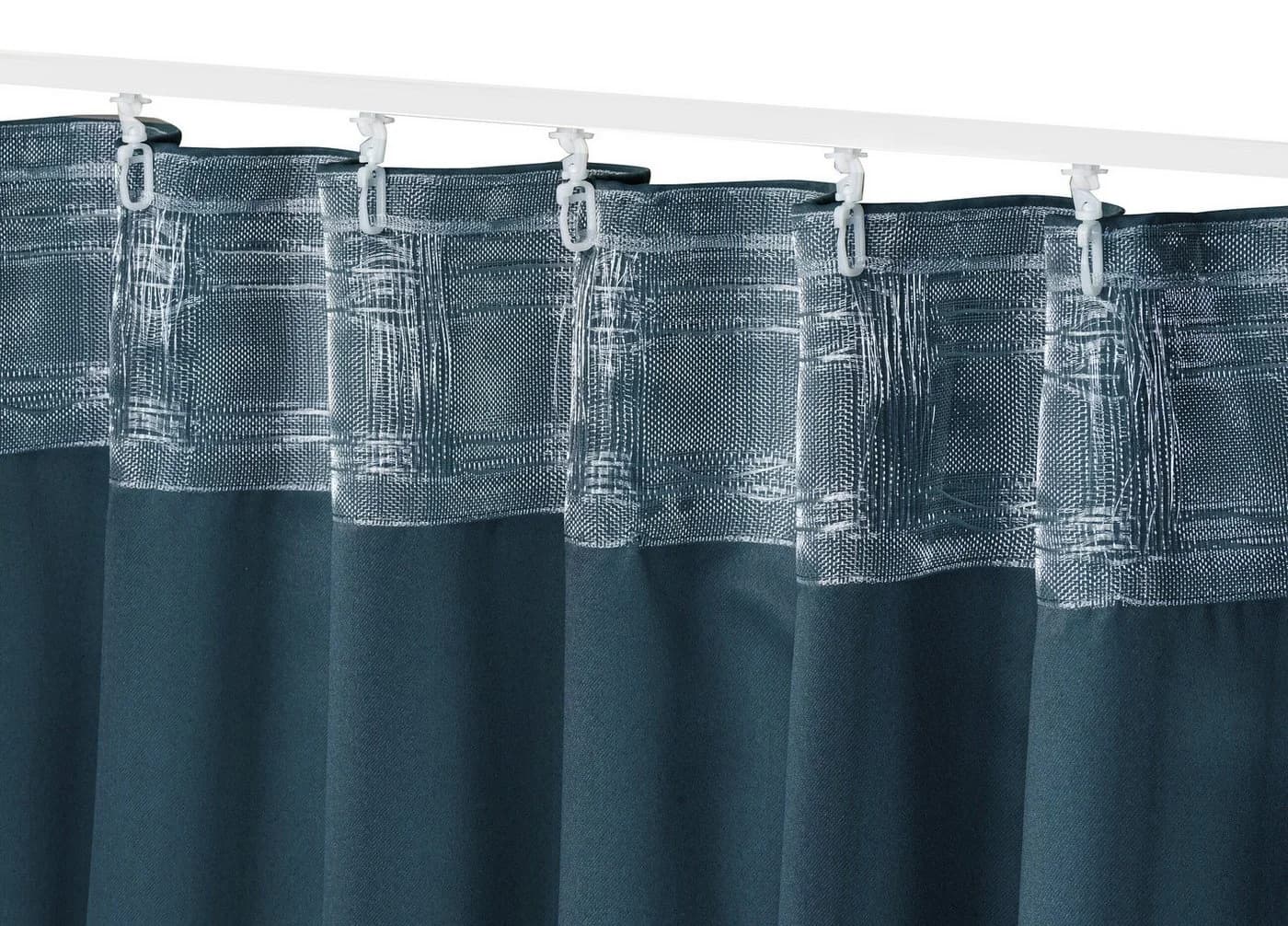 ELBERSDRUCKE Verdunkelungsvorhang Blau mit verdeckten Schlaufen - Bild 3