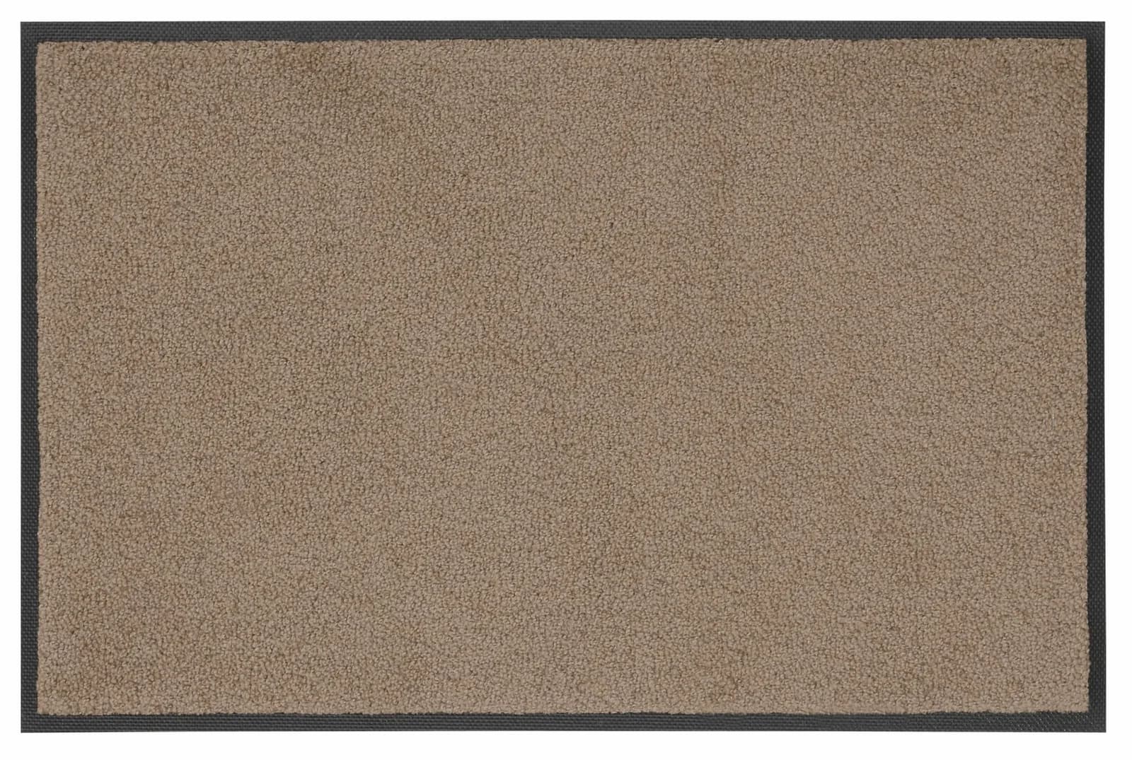 Beige Fußmatte aus Kunstfaser, Nitrilgummi und Polyamid