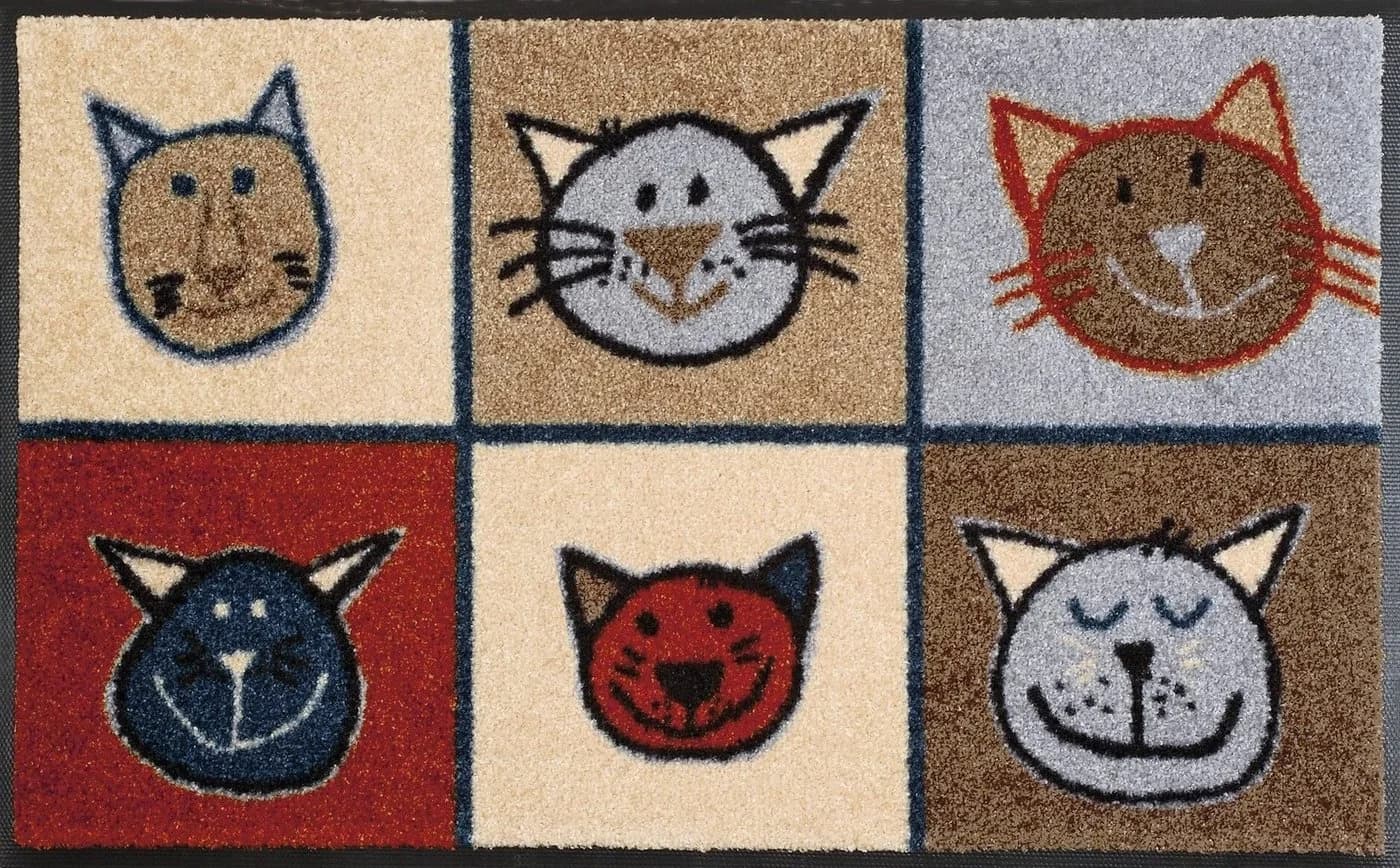 wash+dry by Kleen-Tex Fußmatte Miau Miau, rechteckig, Schmutzfangmatte, Motiv Katzen, rutschhemmend, waschbar - Bild 2