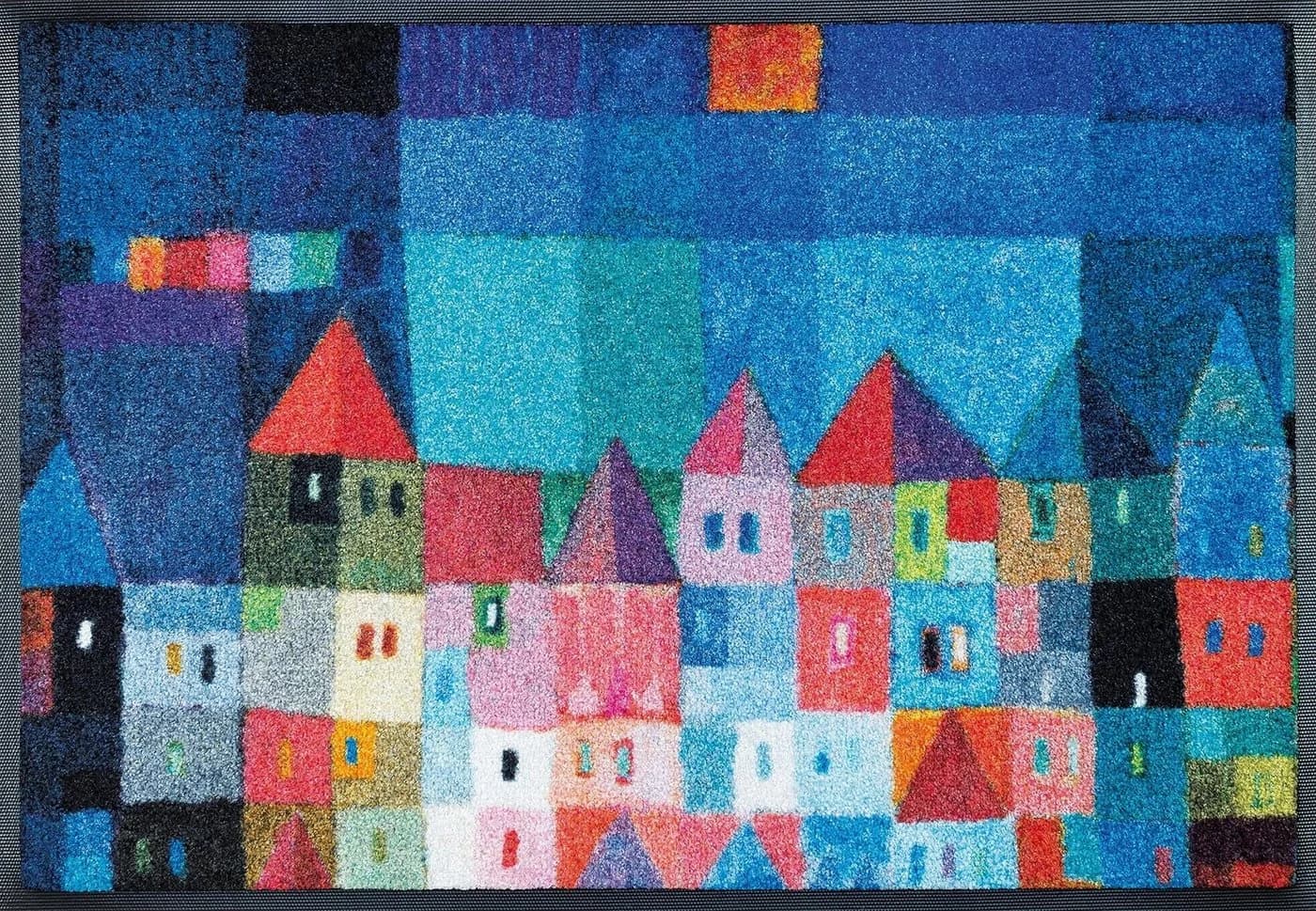 wash+dry by Kleen-Tex Fußmatte Colourful Houses, bunt, 7 mm, waschbar - Bild 2