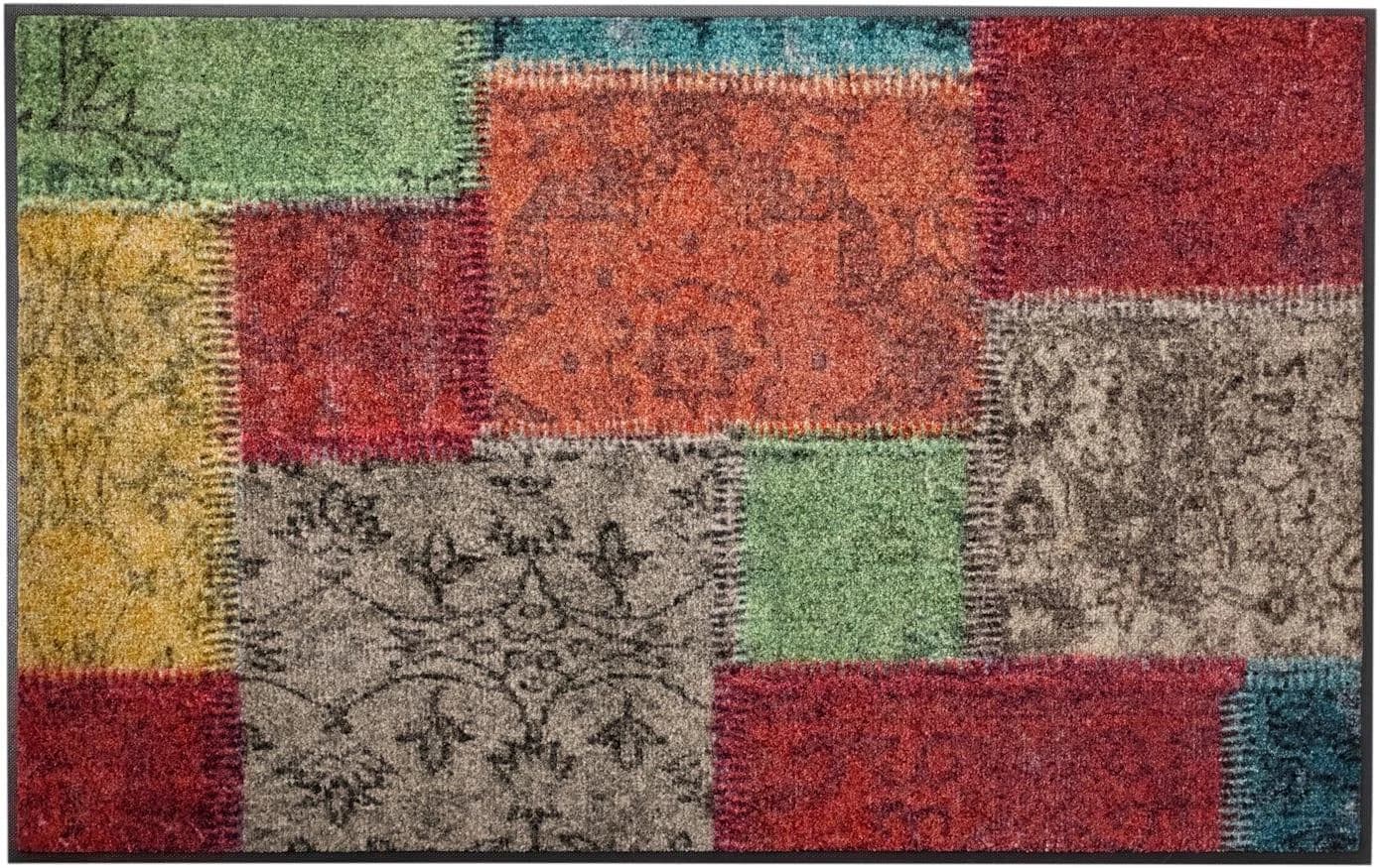wash+dry by Kleen-Tex Fußmatte Vintage Patches Bunt Patchwork Design