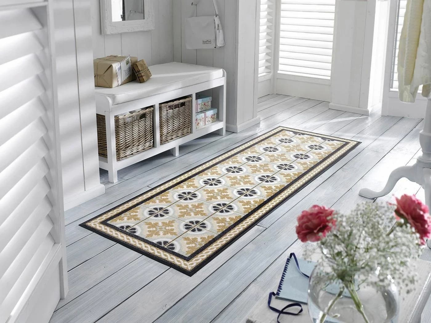 wash+dry by Kleen-Tex Läufer Kitchen Tiles Beige Rutschhemmend Waschbar
