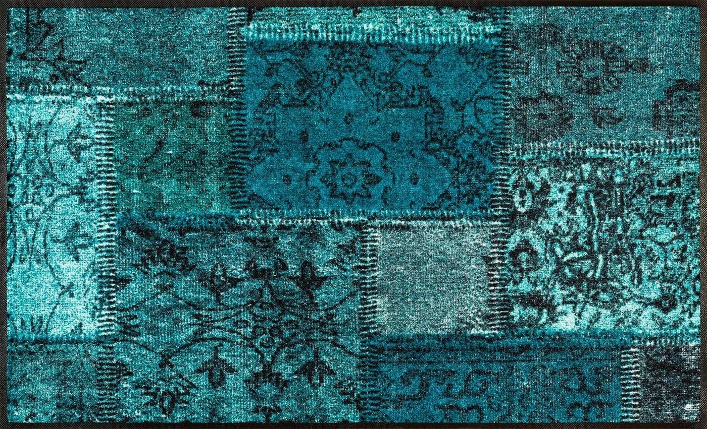 wash+dry by Kleen-Tex Läufer Vintage Patches Blau Patchwork