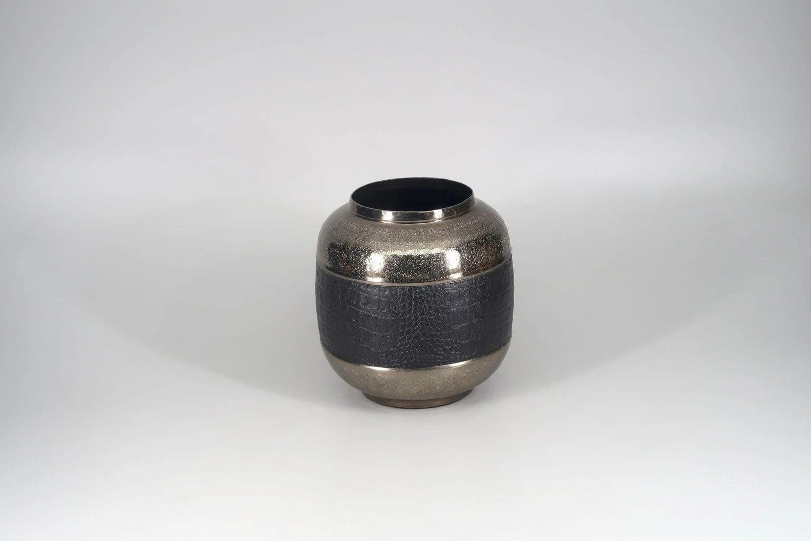 Vase KROKO Aluminium Schwarz-Silber COR MULDER