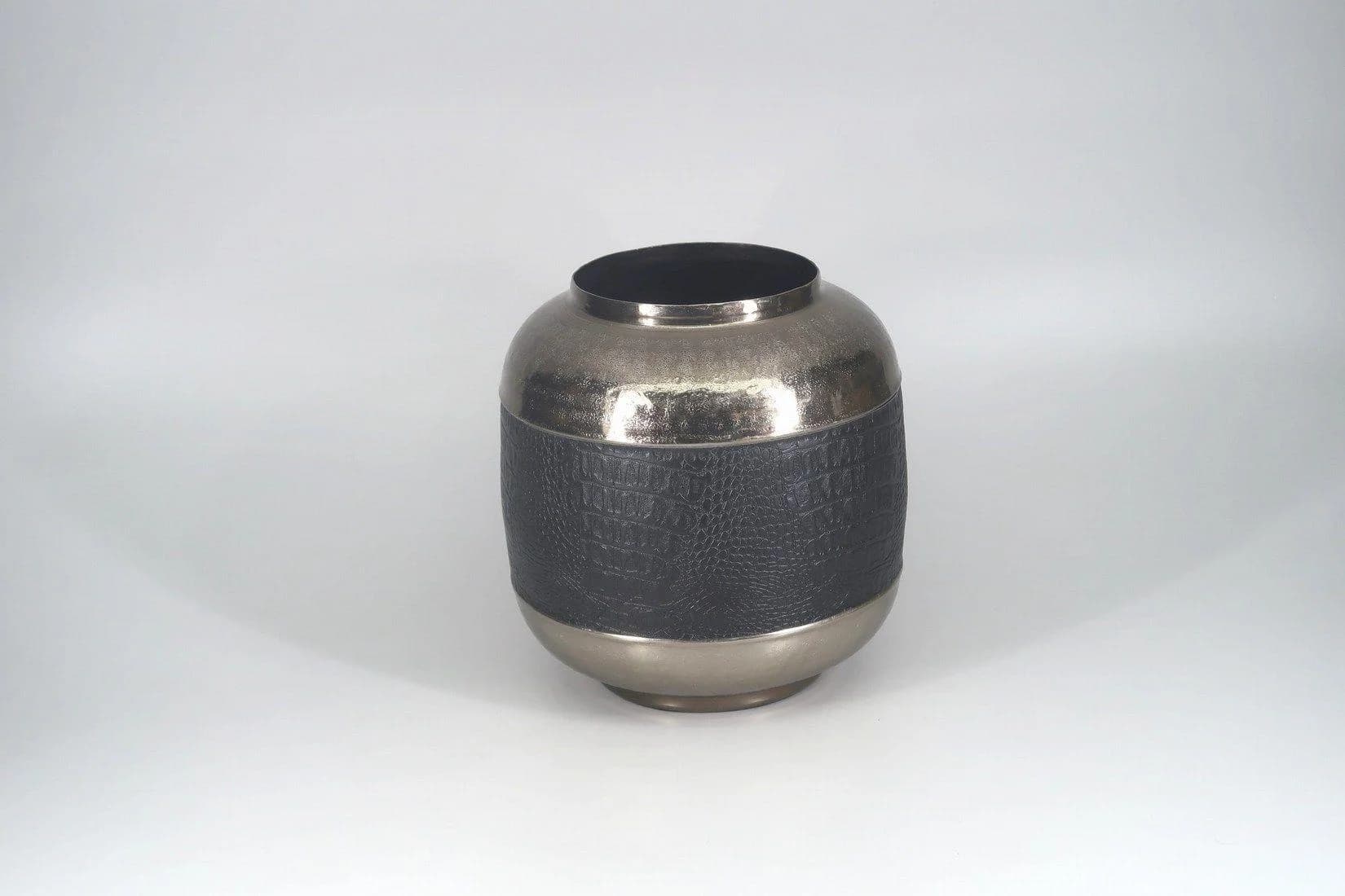 Vase KROKO Aluminium Schwarz-Silber COR MULDER