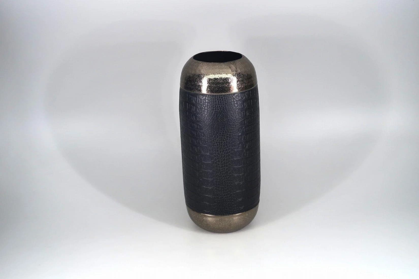 Vase KROKO Aluminium Schwarz-Silber COR MULDER