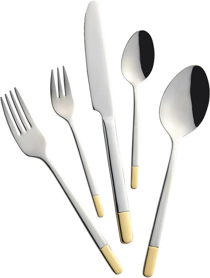 Mulex Besteck-Set Oceanside 60-tlg. Edelstahl 18/0 silber vergoldet - Bild 2